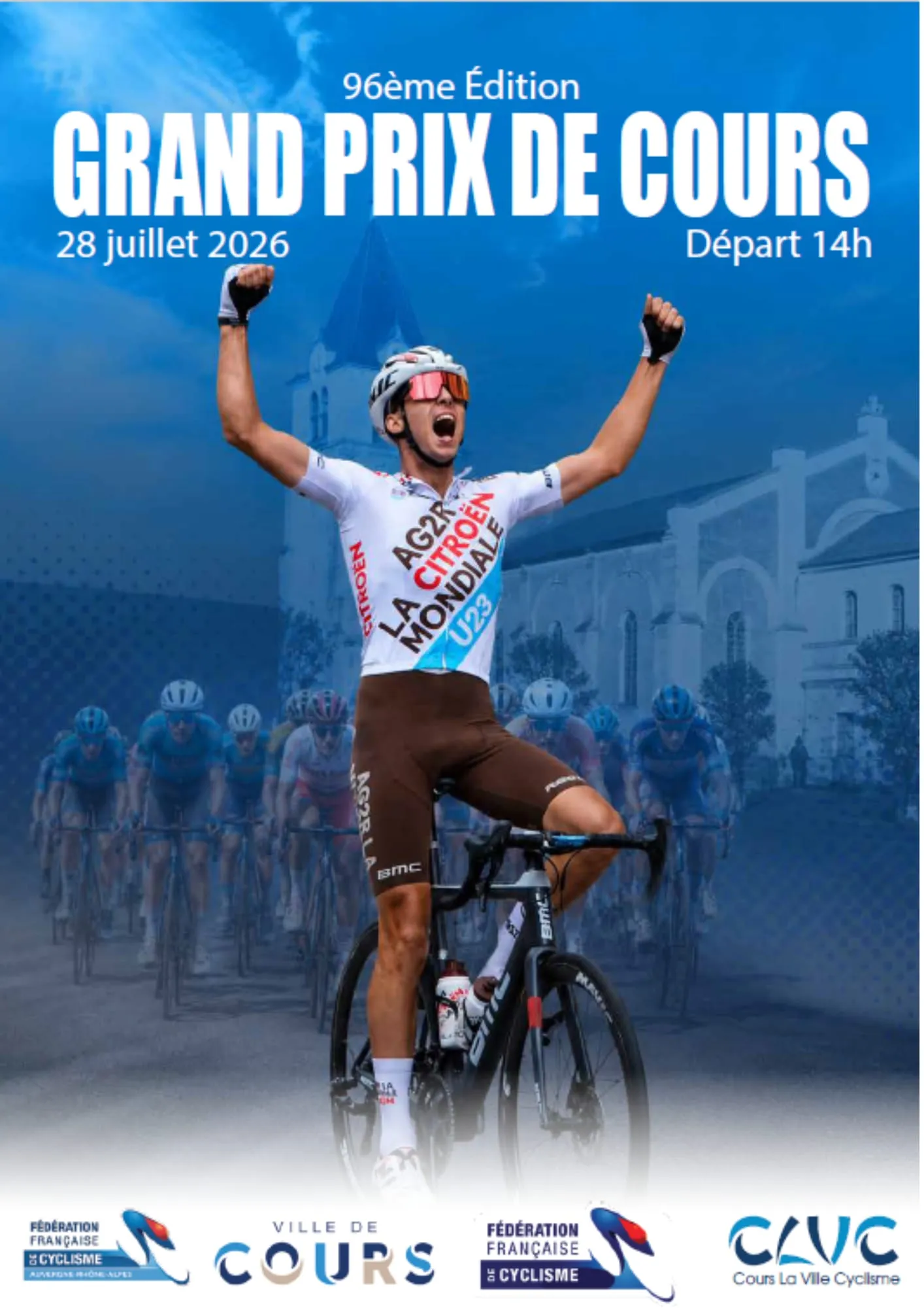 Affiche de la 96e édition du Grand Prix de Cours, mardi 28 juillet 2026, départ 14 h